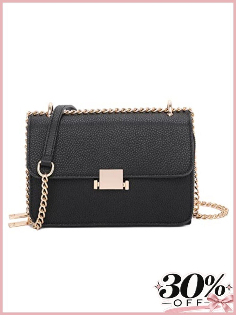 PU Leather Square Shoulder Bag Chain Strap Crossbody Evening Satchel